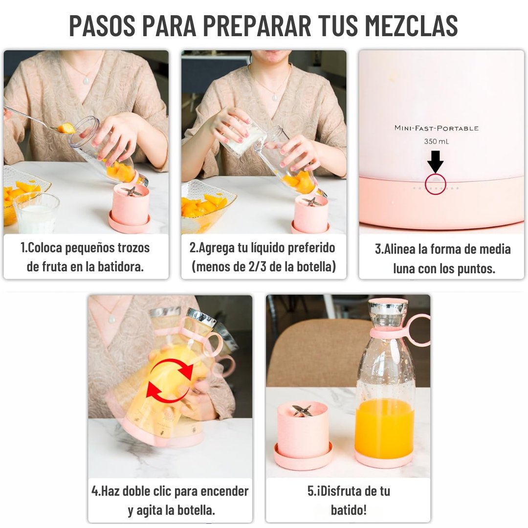 Mini Batidora Portátil Recargable USB